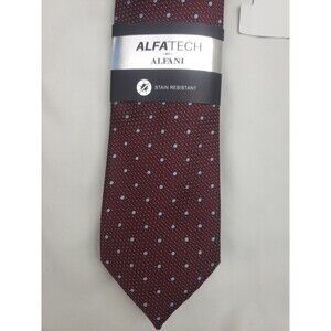 $69 New Alfani Men's Marshall Dot Neck Tie Burgundy Size One